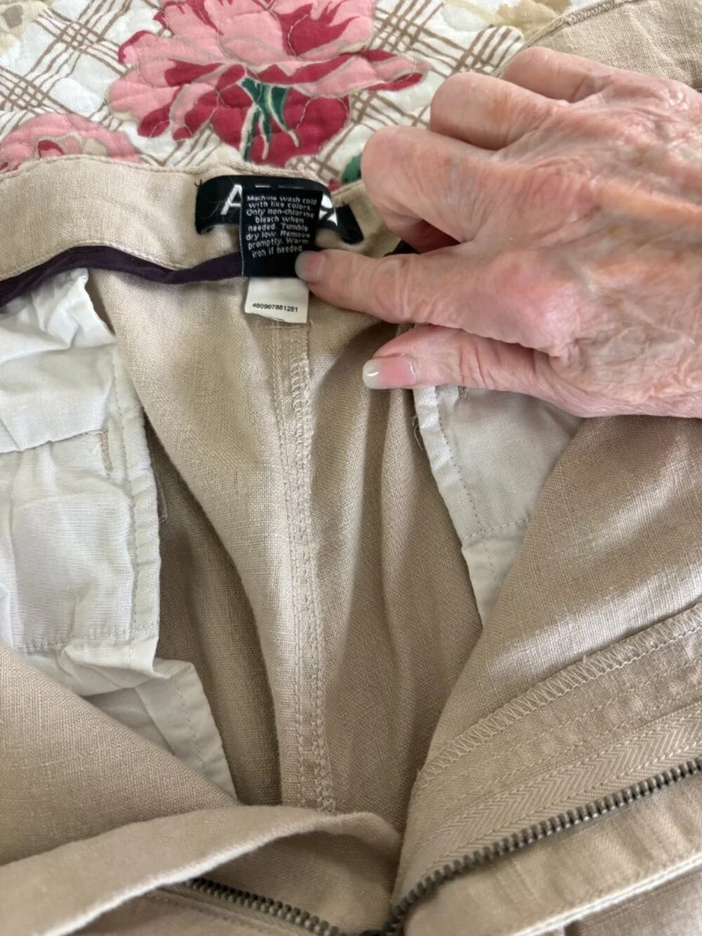Apt. 9 Men's 100% Pure Linen Pants, Flat Front, Beach Chinos Size 40/32